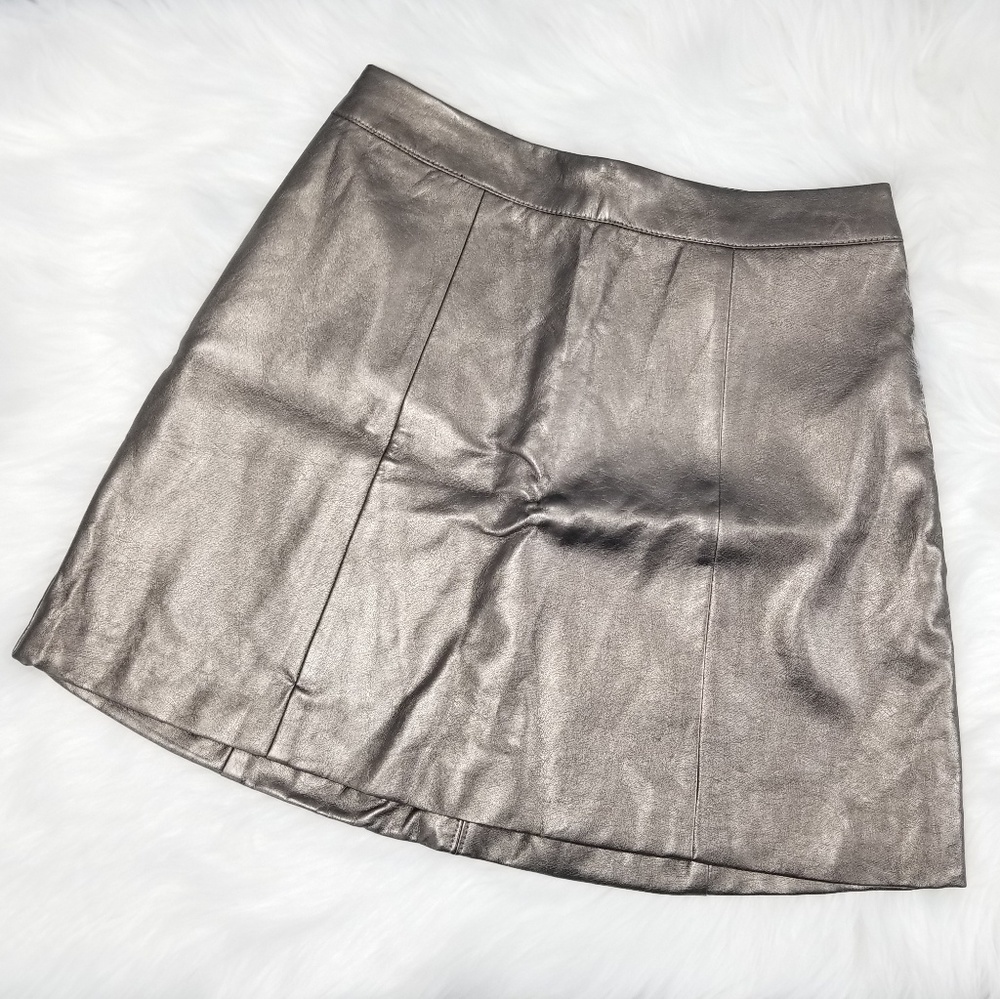 Hollister Bronze Metallic Faux Leather Mini Skirt